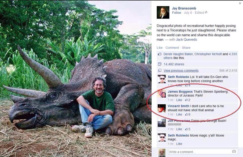 Illustration for article titled Facebook users denounce Steven Spielberg’s senseless killing of dinosaurs
